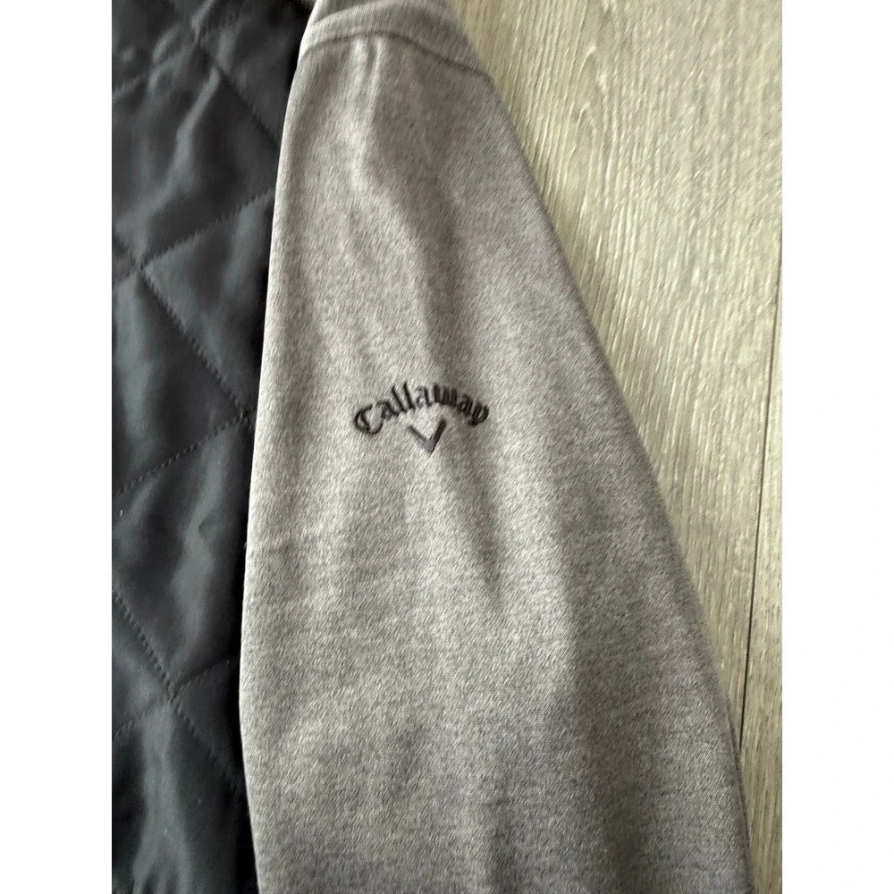 Callaway Weather Series Mens Large Full Zip Quilted Golf Jacket Gray Black NEW